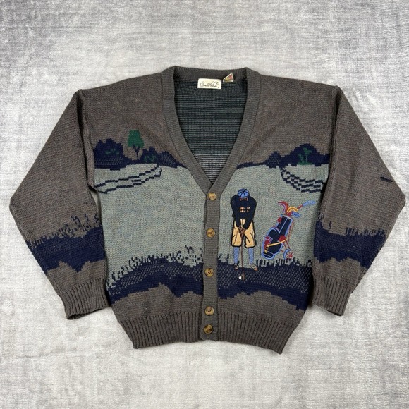Arnold palmer Other - Arnold Palmer Sweater Mens Small Vintage 90s Cardigan Embroidered Golf Grandpa